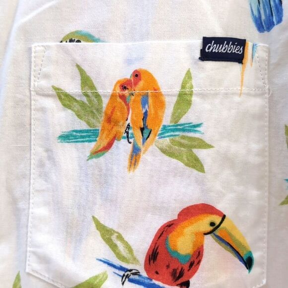 Chubbies Men's The Dude Where's Macaw Short Sleeve Shirt Sz M - Picture 3 of 7